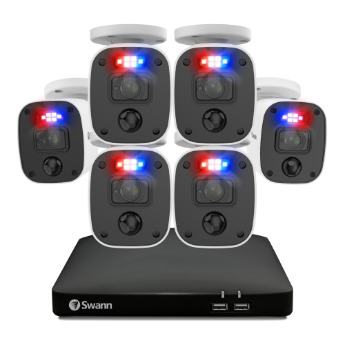 Home 6 Camera 8 Channel 2K DVR 256GB SD Card Security System with