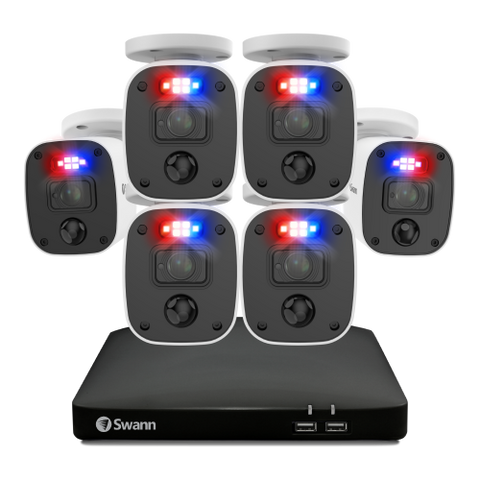 Home 6 Camera 8 Channel 2K DVR 256GB SD Card Security System with Home 6 Camera 8 Channel 2K DVR 256GB SD Card Security System with