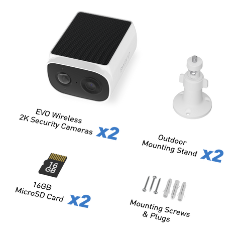 Swann EVO Wireless 2K Solar Security Camera - 2 Pack | SWIFI-SESOL2KBCPK2