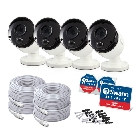 4K Ultra HD Thermal Sensing Bullet IP Security Camera - 4 Pack | SRNHD-887MSBWB4