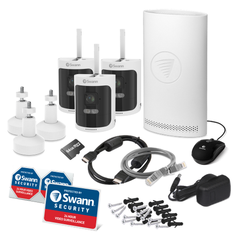 AllSecure600 2K Wireless Security Kit with 3 x Wire-Free Cameras & NVR Tower | SWNVK-600SD3