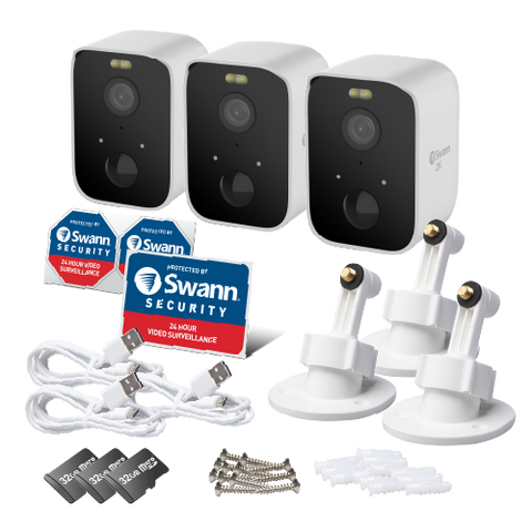 CoreCam 2K Wireless Spotlight Cameras with 2-Way Talk, Siren & Heat + Motion Detection | SWIFI-COREPROPK3