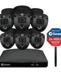 Home Black 6 Camera 8 Channel 1080p Full HD DVR Security System with Yard Stake - CODV8-46806YSLB