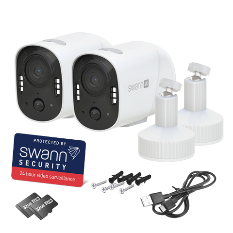 Xtreem4K Wireless Security Camera 2 Pack with 2-Way Talk, Siren & Heat + Motion Detection | SWIFI-4KXTRMPK2