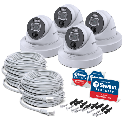 4K Heat & Motion Sensing IP Add-on Dome Camera SWNHD-900DE - 4 Pack | SRNHD-900DEWB4