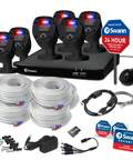 Home Black 6 Camera 8 Channel 1080p Full HD DVR Security System with Yard Stake - CODV8-46806YSLB