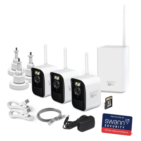Swann MaxRanger4K™ Mini Long-Range Wireless Security System with 3 Cameras | SONVK-MRMINISD3