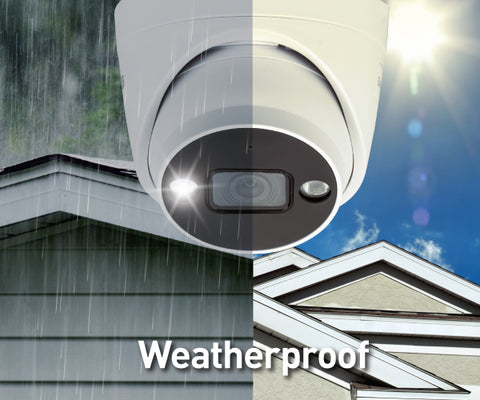 Cameras are built to withstand harsh weather conditions - they work in rain & snow, all year round.