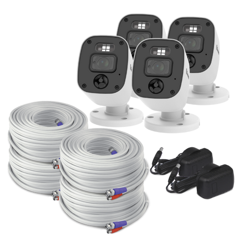 Home 1080p Full HD DVR Audio/Video Add-On Security Camera - 4 pack | SRPRO-1080MQBWB4
