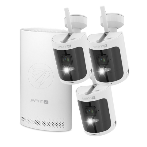 AllSecure4K Wireless Security Kit with 3 x Wire-Free Cameras & NVR Tower | SWNVK-AS4K800SD3