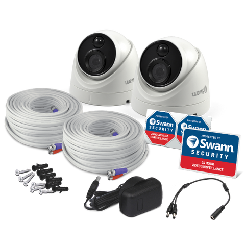 4K Ultra HD Dome Analogue CCTV Camera w PIR - 2 Pack - SWPRO-4KMSDWB2