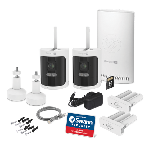 AllSecure4K Wireless Security Kit with 2 x Wire-Free Cameras & NVR Tower | SWNVK-AS4K800S2