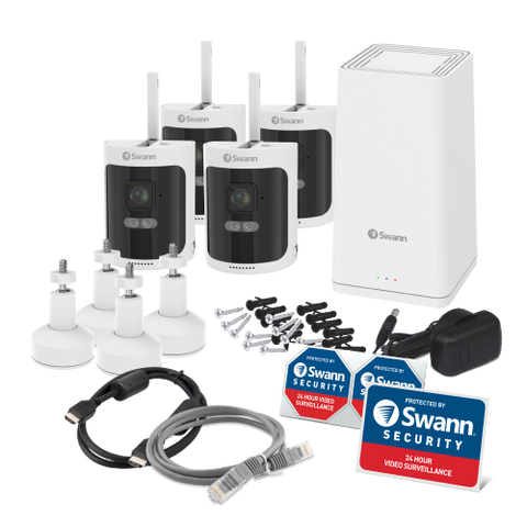 AllSecure650 2K Wireless Security Kit with 4 x Wire-Free Cameras & Power Hub (Brown Box - Online Exclusive) | SONVK-650KH4