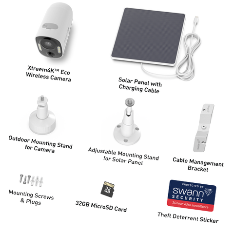Xtreem4K Eco Wireless Security Camera with Solar Panel | SWIFI-4KXTRMECO